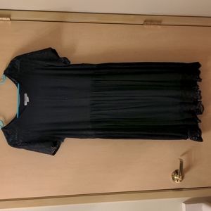 Black Boxy Summer Dress with Lace